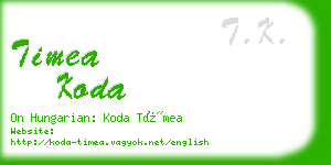 timea koda business card